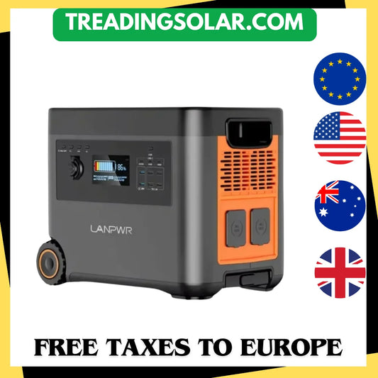 LANPWR 2500W Portable Power Station 2160Wh LifePo4 Solar Generator 15W Wireless Charging 14 Outlets 65 Mins AC Fast Charging