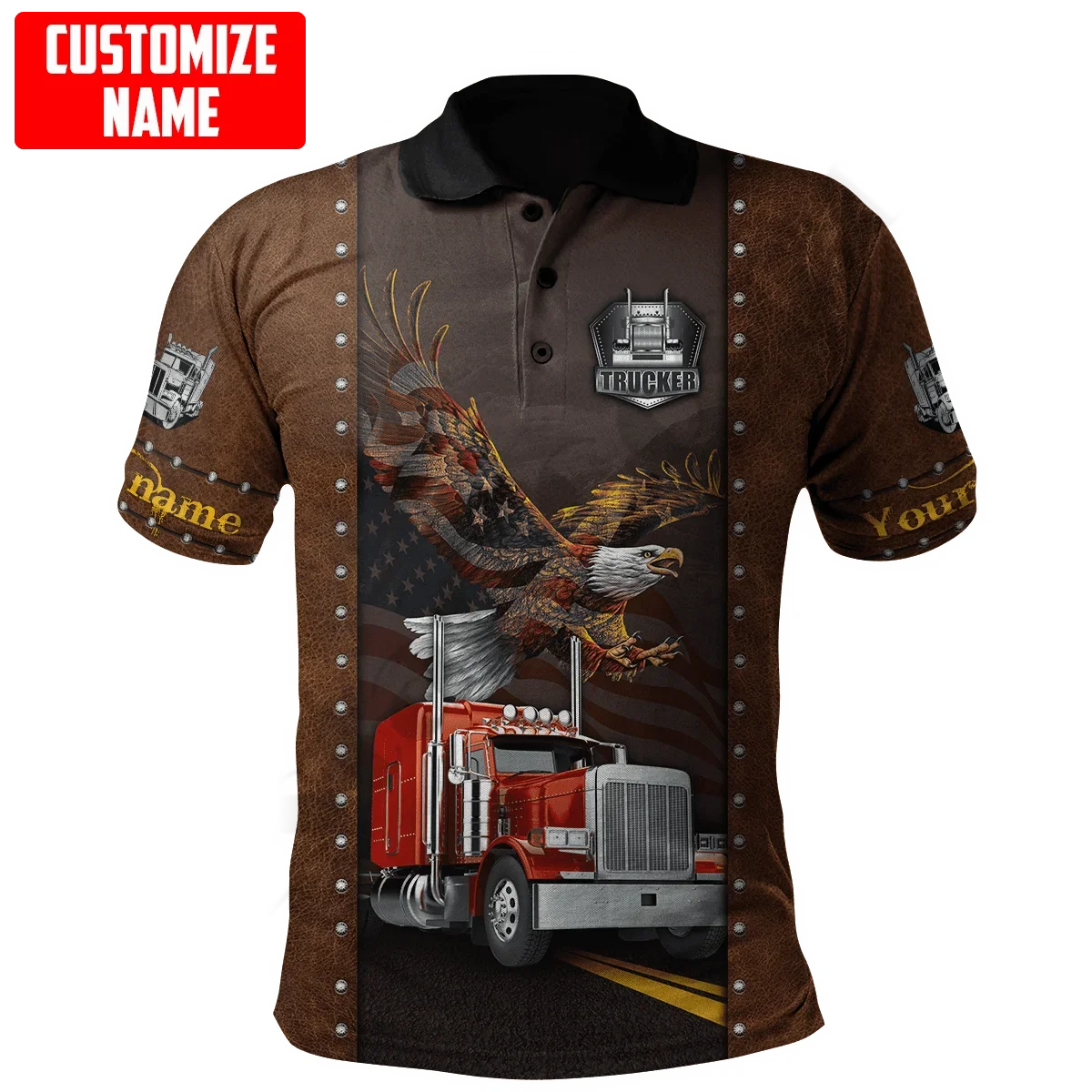 PLstarCosmos 3DPrint Truck Job Worker Polo Shirt Custom Name Team Funny Summer Harajuku Sleeveless Tees Fitness Unisex Style-1