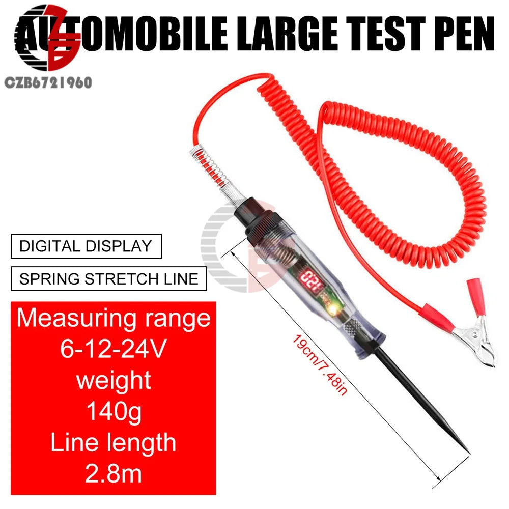 Car Truck Voltage Circuit Tester Auto 6V 24V 36V Herramientas Tools Diagnostic Probe Test Pen Light Bulb Automobile Polarity Pen