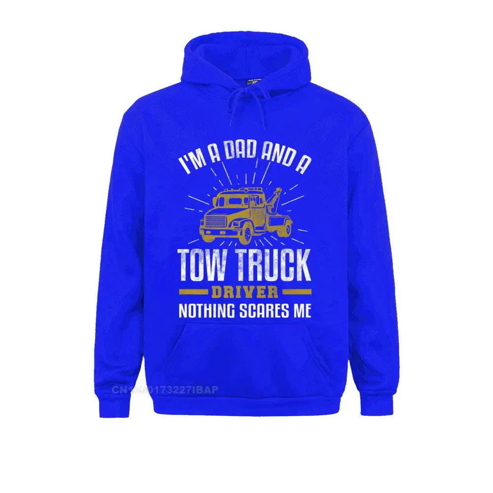 Mens Tow Truck Driver Dad Funny Tow Truck Father Premium Hooded Pullover Holiday3D Printed Hoodies Classic Hoods Mens