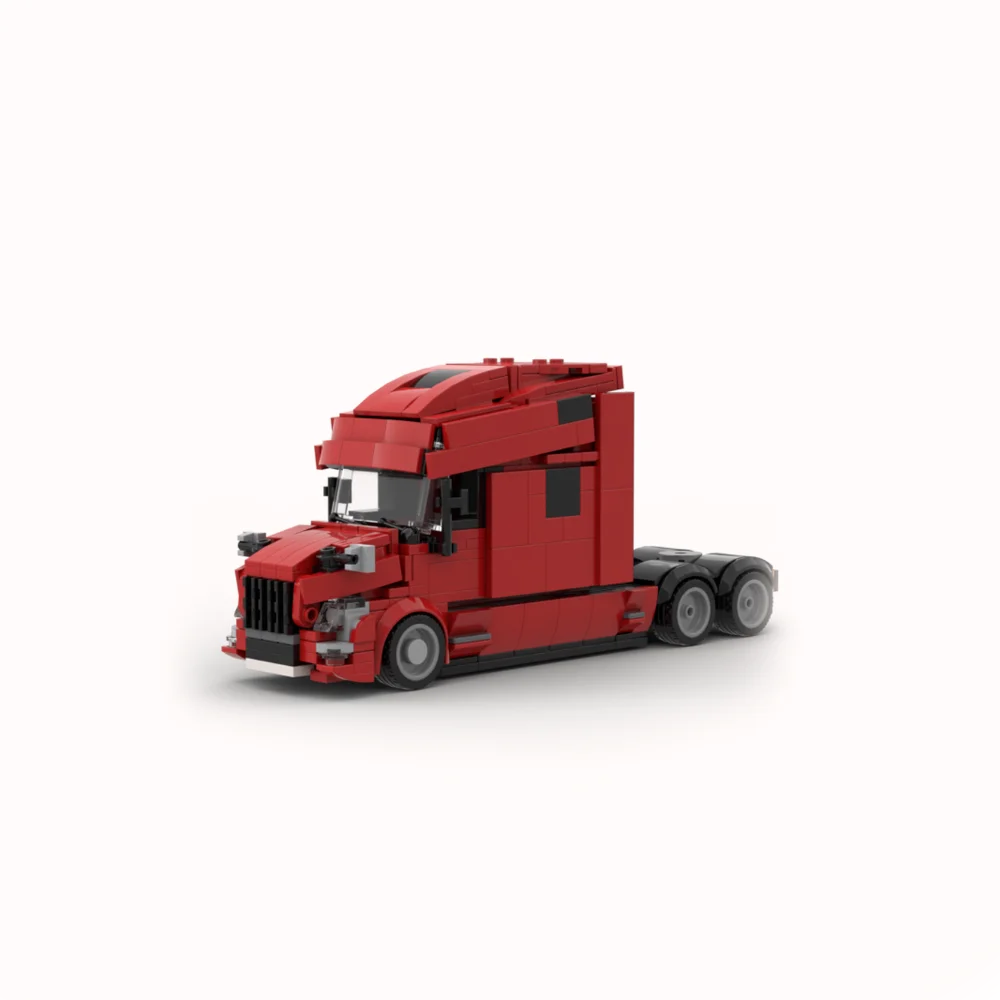 MOC spot car mobilization mechanical crane truck head truck trailer tail car building blocks toy children's Christmas holiday gi